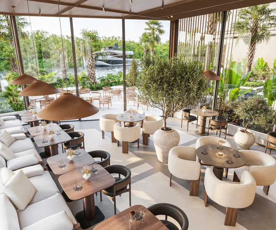 Bars and lounges at aQuaaba resort in Akosombo