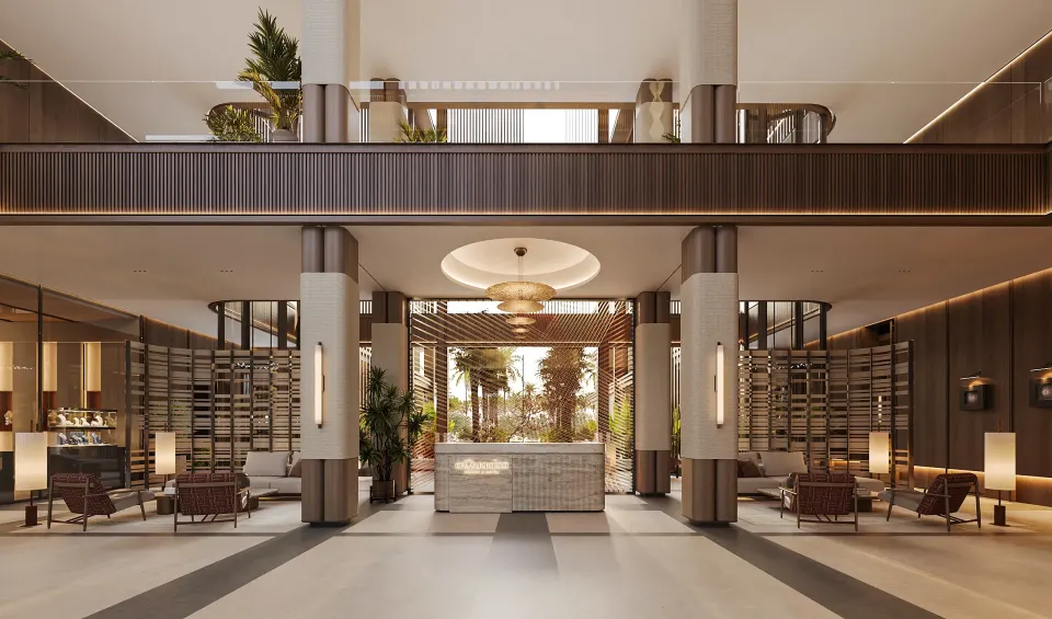 aQuaaba resort lobby and guest arrival space